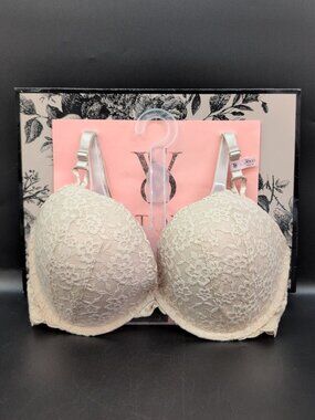 Victoria Secret Sexy Tee Sophia Lace Underwired Push Up Bra 36DD Marzipan